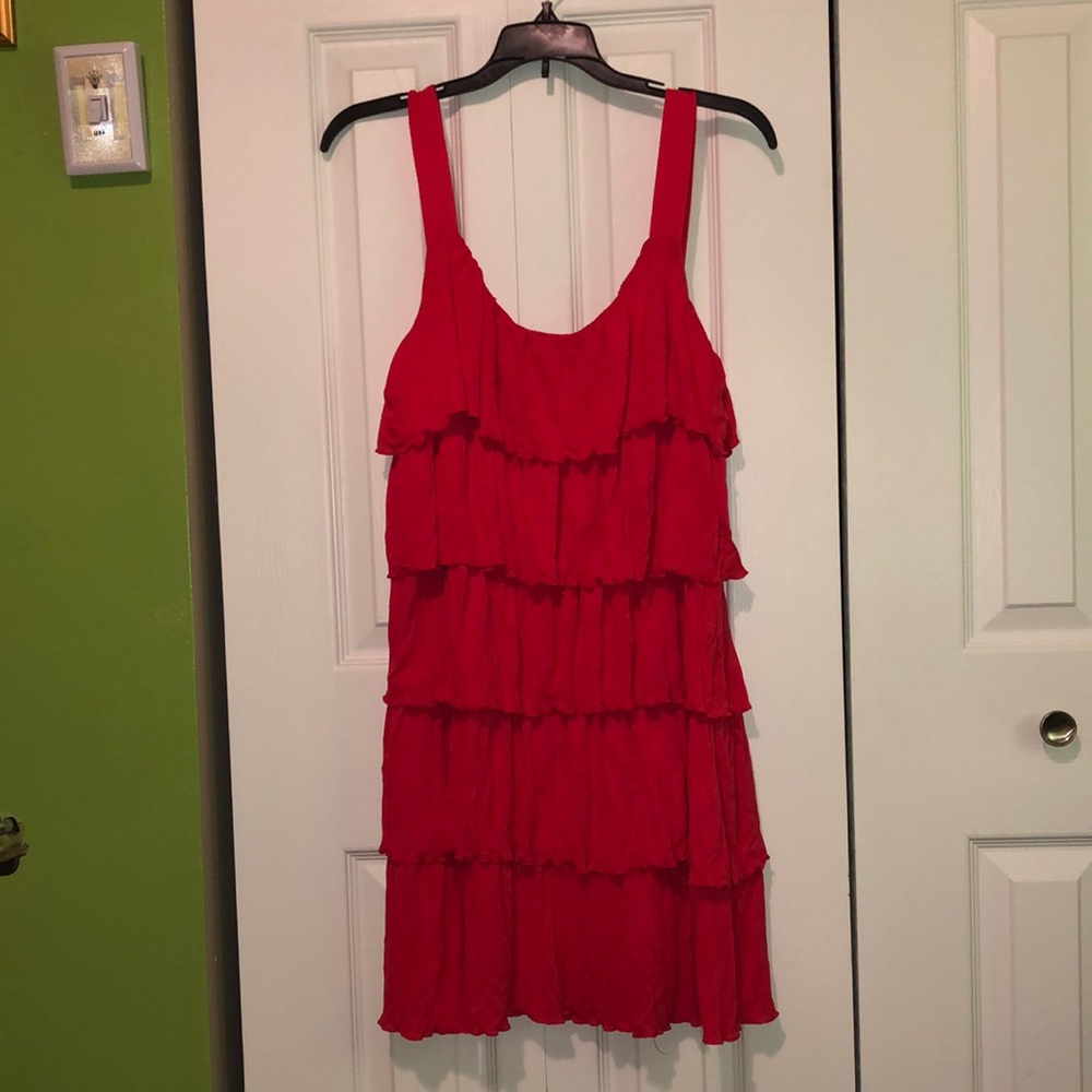 Red summer dress or casual wear need some ironing